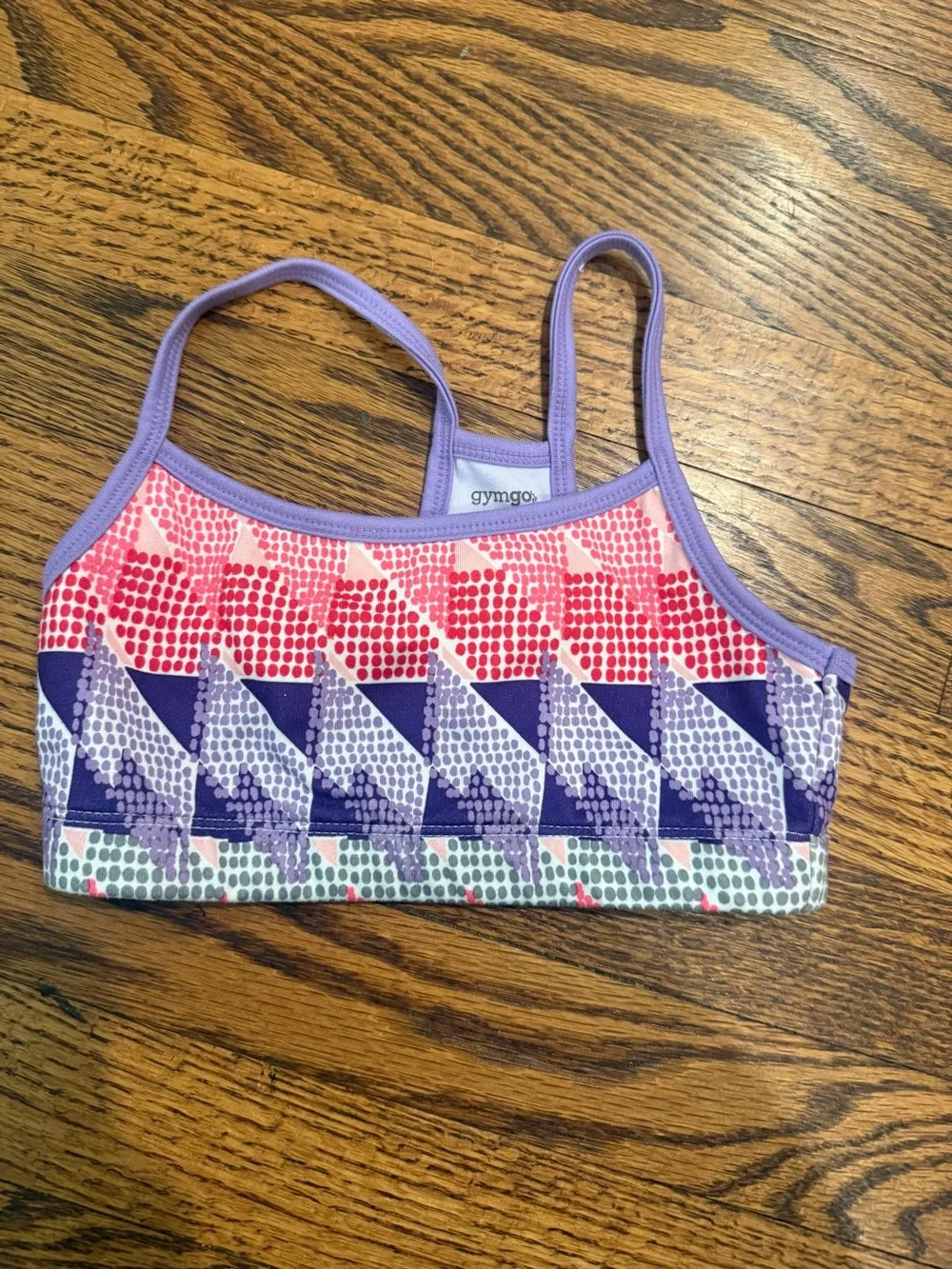 Gymboree Purple & Pink Patterned Girls' sports bra